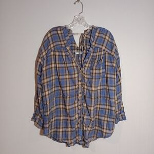 We The Free One of the Boys Plaid Tunic Shirt Size S